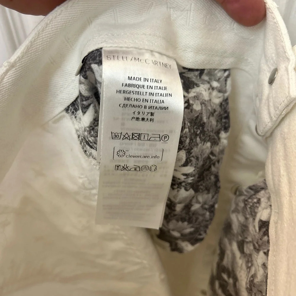 ! stella mccartney EMBELLISHED BUTTON-FRONT A-LINE SKIRT IN SNOW - Picture 11 of 12